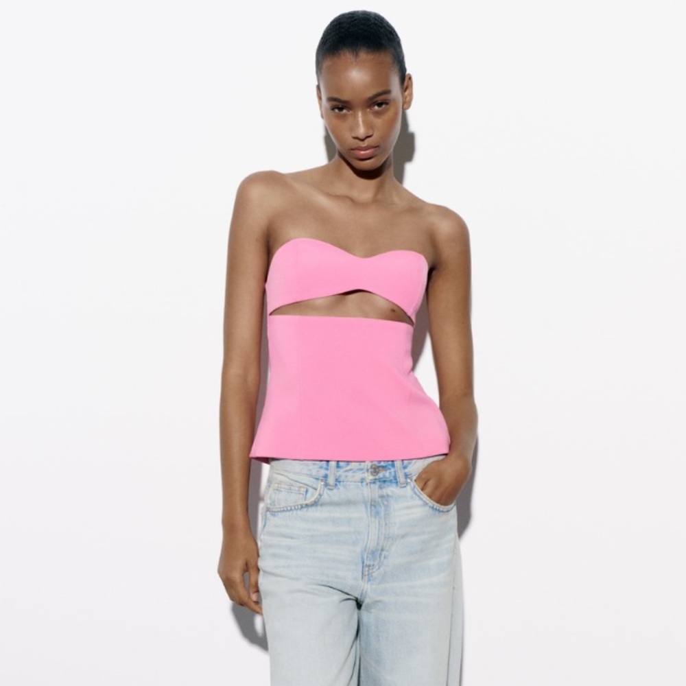 Zara strapless cut out top